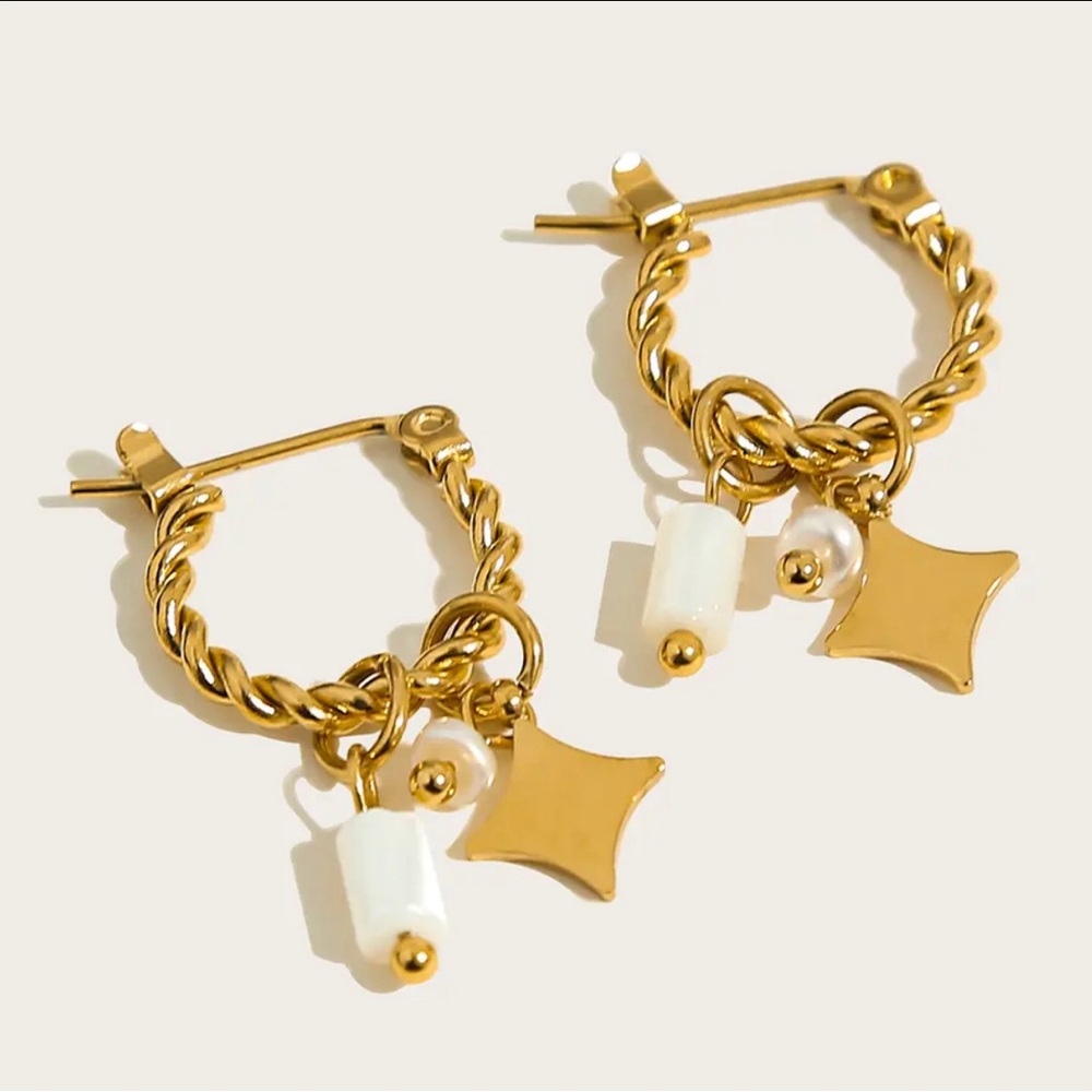 18K Gold Plated Stainless Steel Hoop Earrings